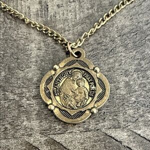 Gold St. Anthony Pendant Necklace